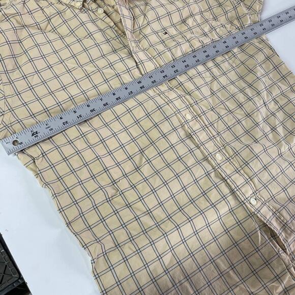 Tommy Hilfiger Shirt Mens Large Yellow Check Windowpane Grid Button Down Cotton - Picture 5 of 6
